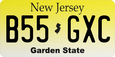 NJ license plate B55GXC