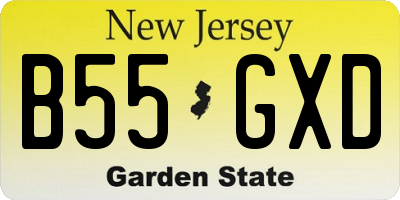 NJ license plate B55GXD