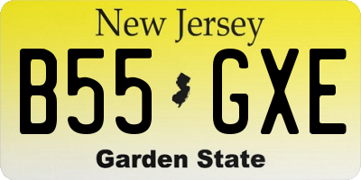 NJ license plate B55GXE