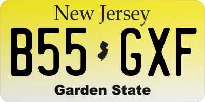 NJ license plate B55GXF