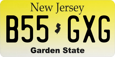 NJ license plate B55GXG