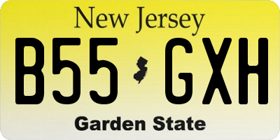 NJ license plate B55GXH