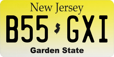 NJ license plate B55GXI