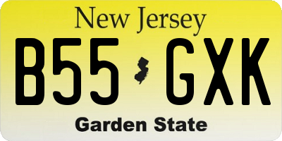 NJ license plate B55GXK