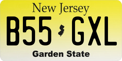 NJ license plate B55GXL