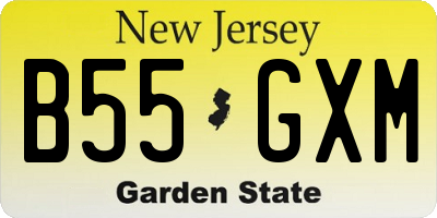 NJ license plate B55GXM