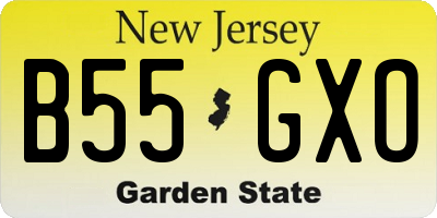 NJ license plate B55GXO