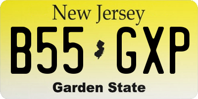 NJ license plate B55GXP