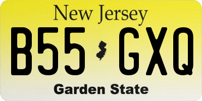 NJ license plate B55GXQ