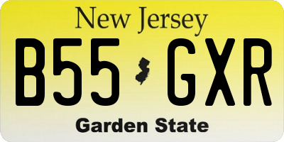NJ license plate B55GXR