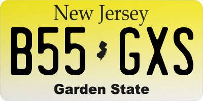 NJ license plate B55GXS