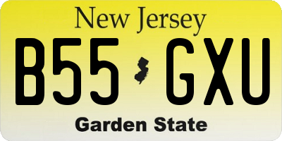 NJ license plate B55GXU