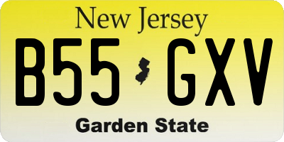 NJ license plate B55GXV