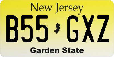 NJ license plate B55GXZ