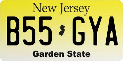NJ license plate B55GYA