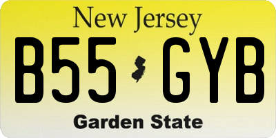 NJ license plate B55GYB
