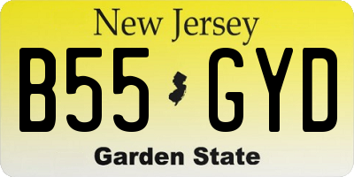 NJ license plate B55GYD