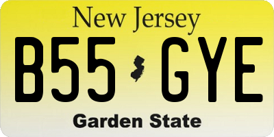 NJ license plate B55GYE