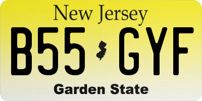 NJ license plate B55GYF