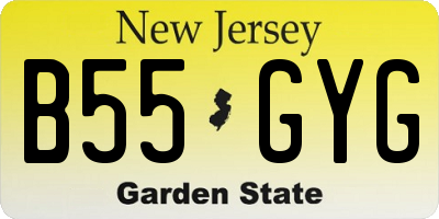 NJ license plate B55GYG