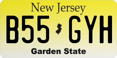 NJ license plate B55GYH
