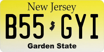 NJ license plate B55GYI