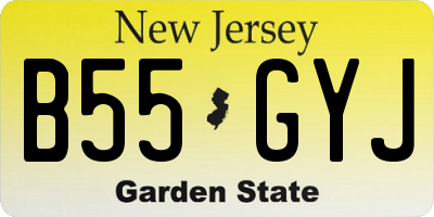 NJ license plate B55GYJ