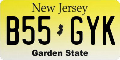 NJ license plate B55GYK