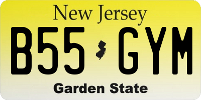 NJ license plate B55GYM