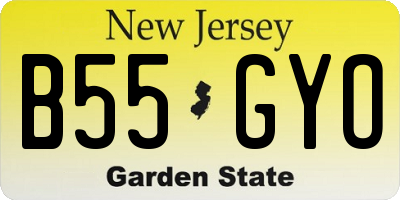 NJ license plate B55GYO