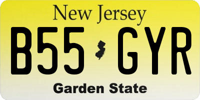 NJ license plate B55GYR