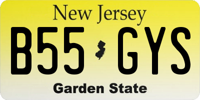 NJ license plate B55GYS