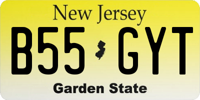 NJ license plate B55GYT