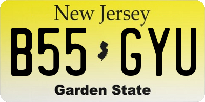 NJ license plate B55GYU