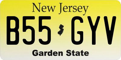 NJ license plate B55GYV