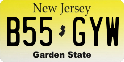 NJ license plate B55GYW