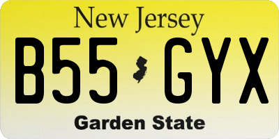 NJ license plate B55GYX