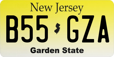 NJ license plate B55GZA