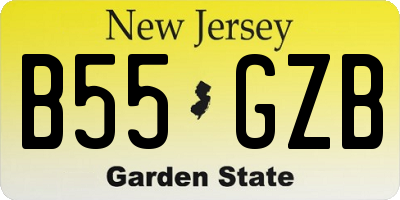 NJ license plate B55GZB