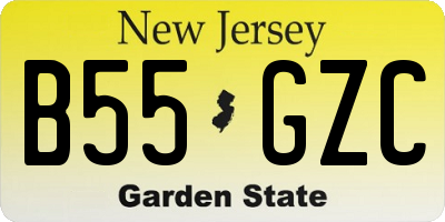 NJ license plate B55GZC