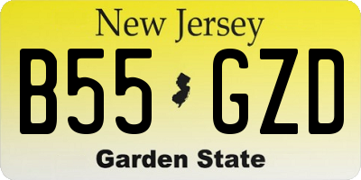 NJ license plate B55GZD