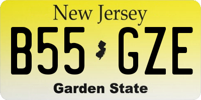 NJ license plate B55GZE