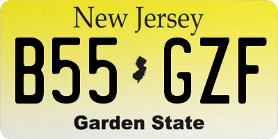 NJ license plate B55GZF