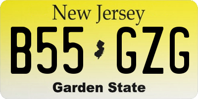 NJ license plate B55GZG