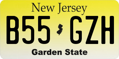 NJ license plate B55GZH