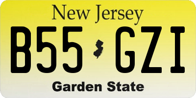 NJ license plate B55GZI