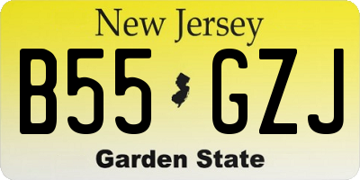 NJ license plate B55GZJ