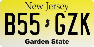 NJ license plate B55GZK
