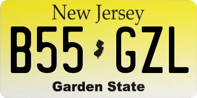 NJ license plate B55GZL