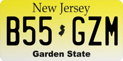 NJ license plate B55GZM